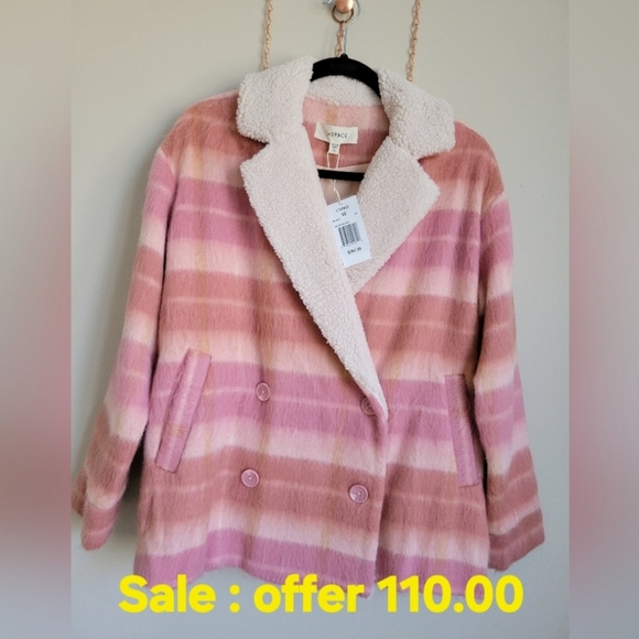 l*space Jackets & Blazers - L Space plaid fuzzy jacket size xs